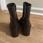 DONALD PLINER | Suede Leather Cindee Split Dark Brown Snake Print Boots Size 7 Photo 3
