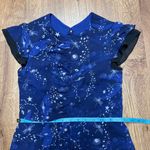 Three Floor  Navy Blue Afterglow Cosmic Star Mini Cocktail Dress Size 6 Small Photo 10