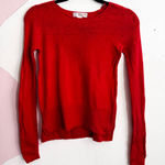 Kenar  Red 100% Merino Wool Sweater Classic Minimalist Winter Luxe Small Photo 0