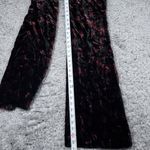 ZARA Charlotte Floral Velvet Flare Pants Printed Trousers Red Black Size Small Photo 12
