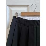 Sans Souci  New Black Exposed White Boxer Waistband Front Pleat Mini Skirt Medium Photo 3