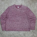 J.Crew Honeycomb Knit Crewneck Wool Blend Sweater XL Heathered Maroon Knit Photo 3