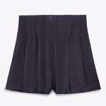 ZARA SATIN EFFECT PLEATED High Waist Shorts w/ Pleats Black Size XS NEW Photo 6