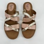 BOC Born Concept Brown Gold Women Strappy Sandal Shoes leather Flip Flops Sz 7 Photo 3