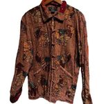 Orvis 026-004 Vintage Jacket Womens S Brown Elephant Applique Art To Wear Toggle Photo 0