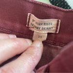 Madewell 9” High Riser Skinny Pants 25 Berry Red Preppy High Waist Stretch Jeans Photo 4