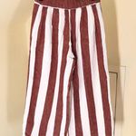 Madewell  NWOT Women's Orange/Brown Striped Pull On Wide Leg Pants Size ST Photo 4