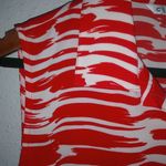 CAbi S Brushstroke Drop Waist Pleated Dress New in Red and White NWT Photo 4