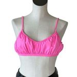 Free People NWOT MOVEMENT RUCHED NEON PINK CROP TOP LARGE Photo 0