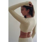 frankie's bikinis Viola Waffle Long Sleeve Crop Top in Smitten Size XL Neutral Photo 5