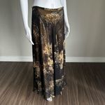 Dana Buchman  Black And Gold Silk Sheer Layered Maxi Skirt Photo 2