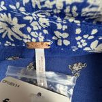 Free People NWT  Floral Blouse Bell Sleeve Bohemian‎ Rosalie Wrap Top Blue Size S Photo 4