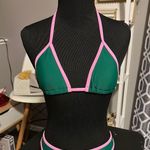 Boutique Kelly green and pink bikini set Photo 0