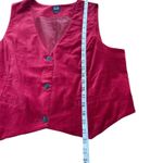 Gap Vintage  Velvet Vest Womens L Red Maroon Button Down Sleeveless Top Photo 4