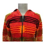 India Boutique Multi Color Women’s size M/L front zipper Rust hoodie Jacket Orange Size M Photo 4