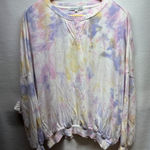 Young Fabulous and Broke Pastel Tie Dye Pullover Sweatshirt Womens L Photo 0