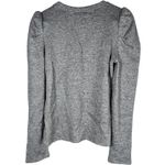 Les Serein Metallic Silvery Grey Puff Sleeve Crewneck Sweater M NWT Gray Size M Photo 1
