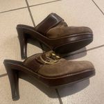 Coach Claude Taupe Suede Mules Photo 0