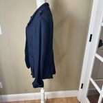 Anthropologie Elevenses Wool Blend Navy Jacket Blazer with Fun Details Size 14 Photo 5
