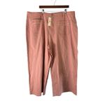 Agnes Orinda Cropped Wide Leg Jeans‎ Frayed Pockets Pink Casual 4X Size 32 Photo 10