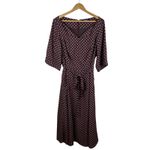 Eshakti Graphic Dot Print Crepe Sash Tie Dress 1X 18W Maxi Fit and Flare Retro Photo 1