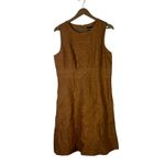 Ann Taylor  Linen Blend Sheath Dress Brown Size 10 Sleeveless Career Office Photo 1