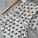 Kate Quinn Pants organic cotton deer pajamas womens Cream (size 1xl) loungewear Black Photo 5