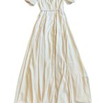 Fame and Partners Cream Wrap Dress Gown Maxi Long Chiffon Flowy Size 0 Women's Photo 9