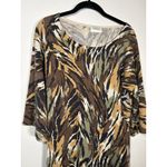 Neiman Marcus  Exclusively Cashmere Animal Print Scoop Neck Bell Sleeve Top Large Photo 1