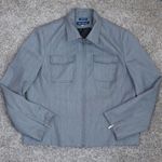 Evan Picone Evan-Picone Zip Front Workwear Jacket Womens S Gray Herringbone Pinstripe Y2K Photo 3