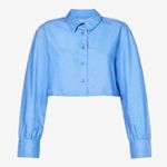 Reformation Noah Shirt Dark Blue Button Down Long Sleeve Large NWOT Photo 0