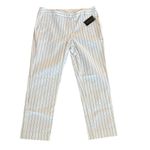 Luciano Dante Elegant Black and White Striped Women's Pants Size 12 Photo 2