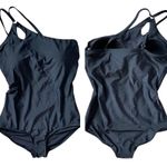NEW LANDS' END Black Strappy One Shoulder One Piece Swim Suit Size Small (6 Photo 0