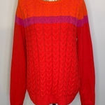 Lands' End Lands’ End Drifter cotton cable color block sweater XL 18 Photo 0
