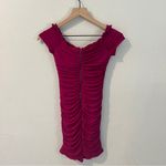 Privy  Mesh Ruched Off‎ The Shoulders Sweetheart Mini Dress In Berry Size S Photo 7