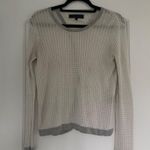 Rag and Bone ARIANA PERFORATED WHITE/GRAY SWEATER XS! Photo 2