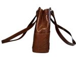 Vintage • Beautiful Embossed Leather Shoulder Bag • Made in Paraguay Brown Photo 3