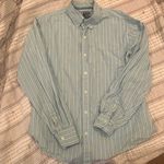 Vintage Ladies Duck Head Blue Striped Shirt, size medium 100 percent cotton Photo 0