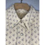 Ryan Michael Large Womens Silk Western Pearl Snap Floral Shirt Rockabilly Logo Purple Photo 3