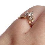 14K Yellow Gold Diamond Engagement Crown Tiara Style Ring Photo 7