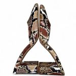 Qupid Women's Snakeskin Patterned Block Heel Mules Photo 3