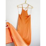 ZARA  Peach Orange Sayin High Neck Slip Maxi Dress Size XS Wedding 4437/071 Photo 9