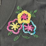Black Floral Embellished Women's Sweater Size M Photo 10
