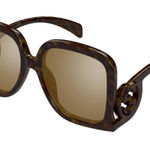 Gucci New  Sunglasses GG1326S 007 Dark Havana/Brown Mirror Photo 0