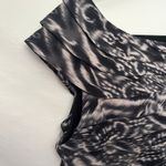 Adrianna Papell Ruffle Sheath Dress Sz 14 Tiered Abstract Glam Art Deco Cocktail Photo 6