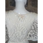 Derek Heart  Top Sheer Lace Peplum Hem White Flutter Sleeve Woman's‎ Size Medium Photo 5