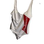 Budweiser  Womens XL White One-Piece Swimsuit Red Logo Design Photo 1