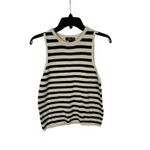 AQUA  Women's Striped Sleeveless Knit Sweater Tank‎ Top Round Neck Beige Black Photo 3