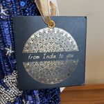 From India To You | Navy Beaded “Go Team” Shoulder Bag Blue Photo 1