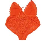 FREE PEOPLE X HAH Lace Bodysuit Sz S Burn Orange Feminine Party Resort Boho NWT Photo 8